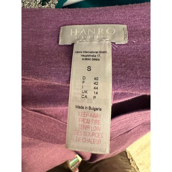 HANRO OF SWITZERLAND LAVENDER LONG SLEEVE TOP TUNIC S - Picture 7 of 7